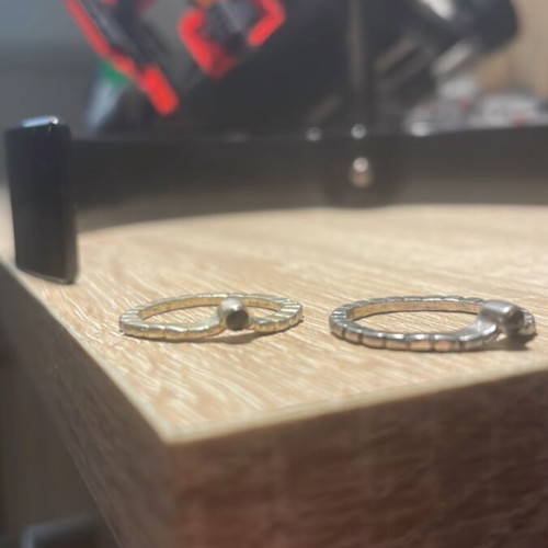 Zara ring pair with black stones like new