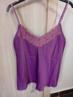 Satin blouse used, size S, purple