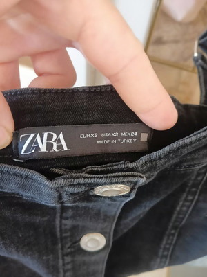 Zara women's black denim dress XS