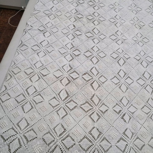 Handmade single knitted blanket used with embossed pattern