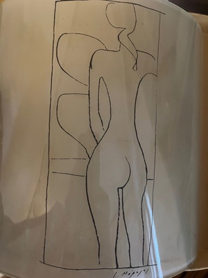 Moralis silk screen printing on curved glass like new with signature