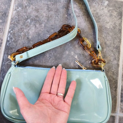 Shein green chain handbag used with strap