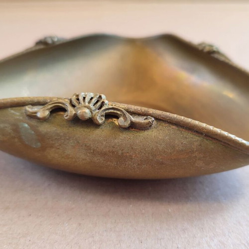 Vintage brass ashtray handmade used 1960s