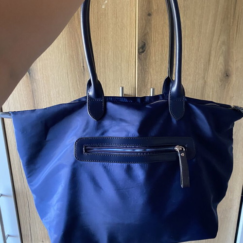 Navy Nylon Tote Bag shoulder type, like new