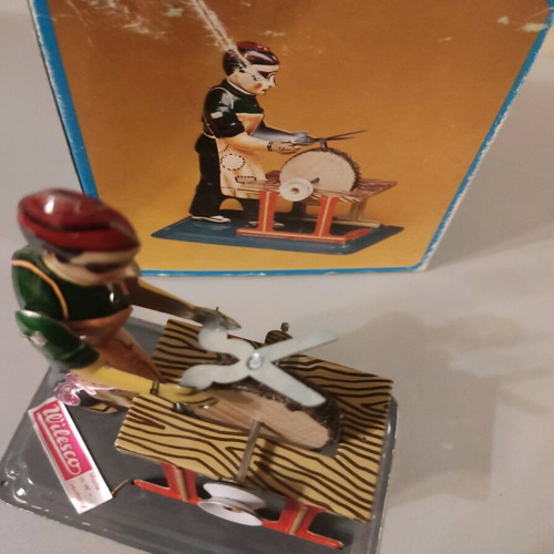 Tin shears grinder used, vintage Wilesco toy