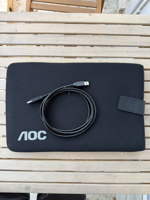 AOC E1659FWU portable monitor used, 15.6 inch 1366x768 60hz