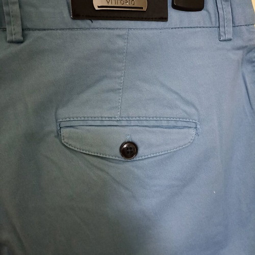 Blue men's fabric pants straight fit like new, size L