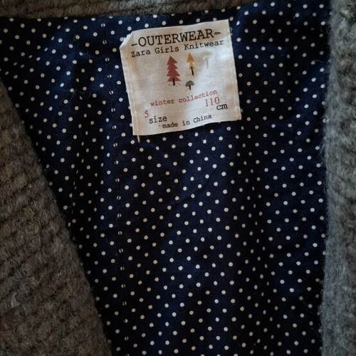 Zara jacket for girls, 5 years, grey, size 110 cm