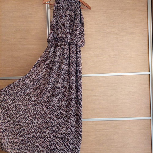 Desiree long floral dress size S like new, black and beige