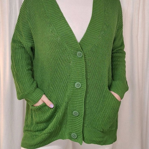 Stradivarius green cardigan like new size M