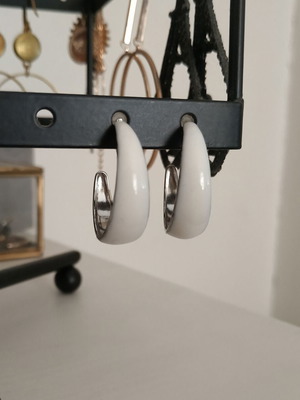 Hoop earrings new stainless steel and enamel 2cm diameter