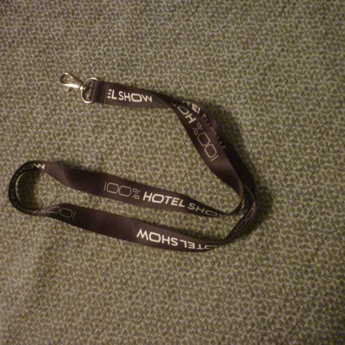 100% HOTEL SHOW exhibition lanyard used