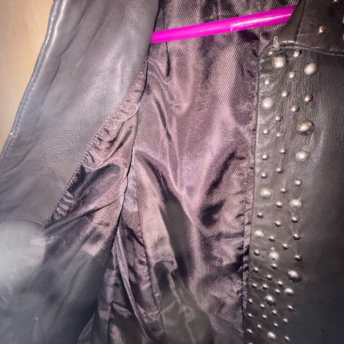 Anna Riska dark brown genuine leather jacket like new XL with studs