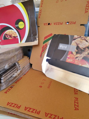 Κουτιά delivery καινούργια για ψητοπωλείο και πίτσα σε διάφορα μεγέθη