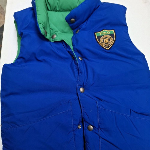 Ralph Lauren down reversible vest size 8 like new, blue and green