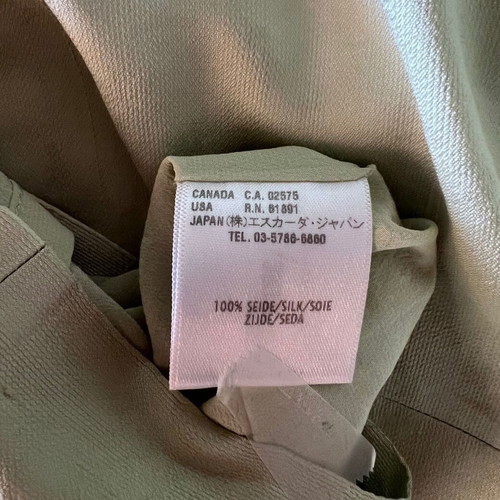 Escada 100% silk linen dress, green, made in Germany