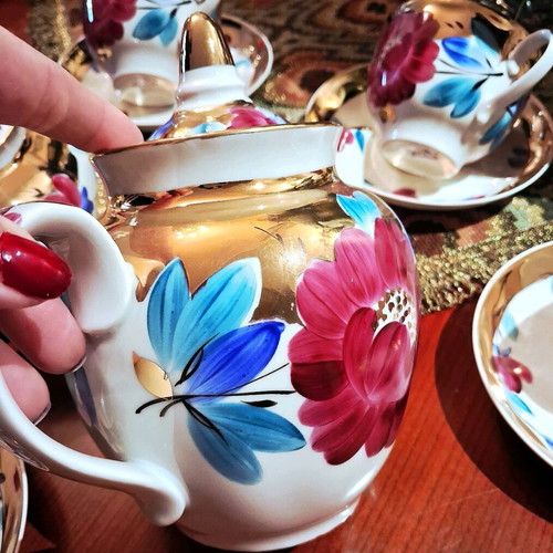 Σετ Τσαγιού Dulevo Porcelain Κόκκινη Παπαρούνα Vintage 1960-70 Καινούργιο