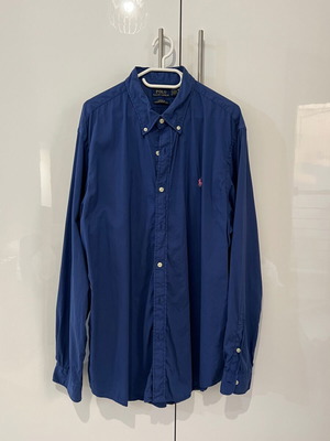 Polo Ralph Lauren Custom Fit shirt XXL navy blue like new