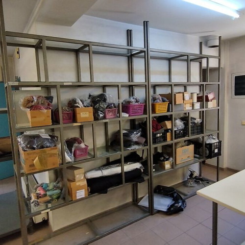 Metal shelving unit used, set of 2, 162x40x264 cm each