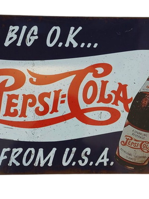 Pepsi metal wall decoration new, 30 x 20 cm