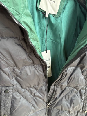Firetrap women's jacket with goose down, new, size 10, grey/navy with green interior
