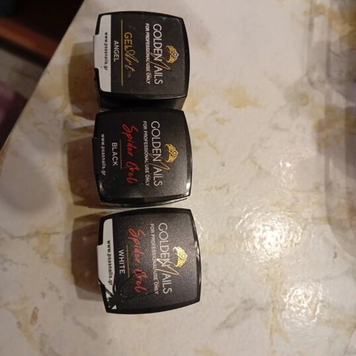 Golden Nails Spider Gel set like new, white and black