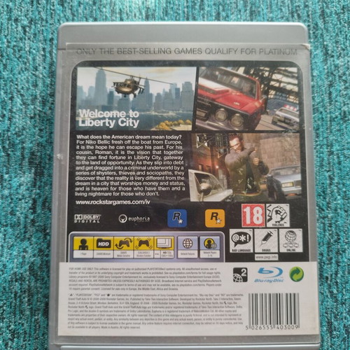 Grand Theft Auto IV PlayStation 3 game like new