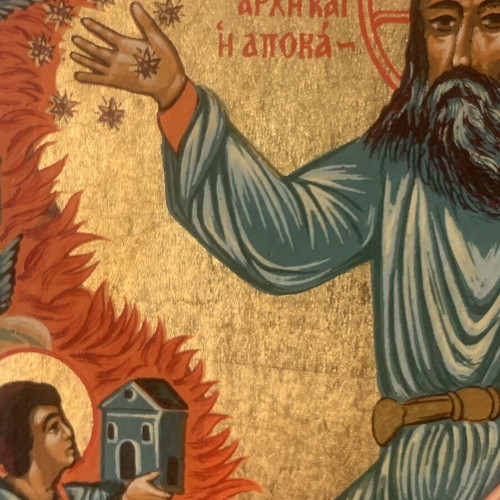 Icon The Vision of Saint John the Theologian like new, handpainted