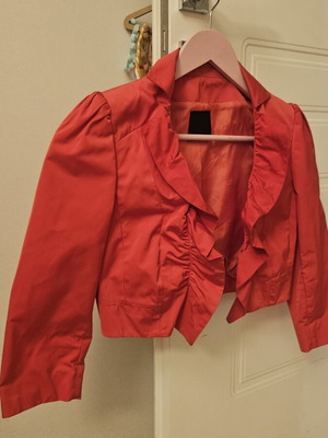 Pinko crop jacket coral, like new, evening style