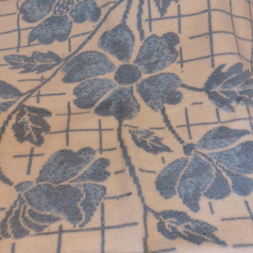 Acrylic double-sided blanket for double bed, blue-white floral