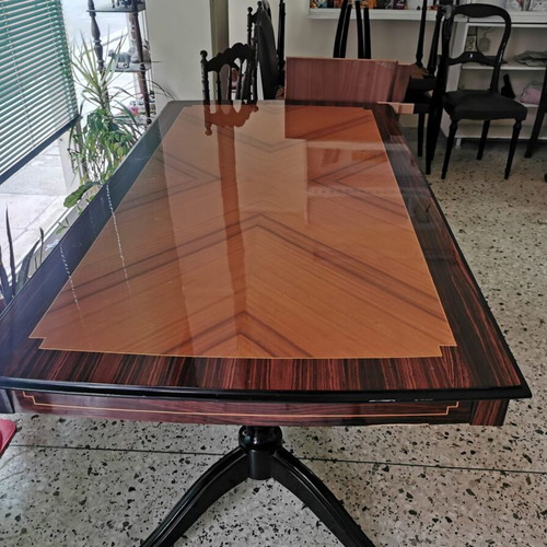 Vintage dining table set cherry wood extendable like new