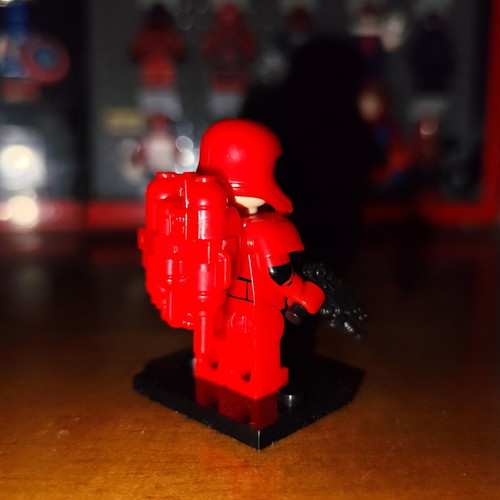 Sith Flame Trooper minifigure with base and blaster