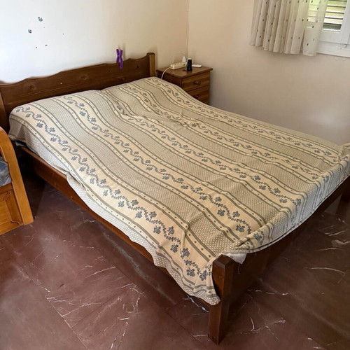 Semi-double bedroom set like new with mattress and two nightstands