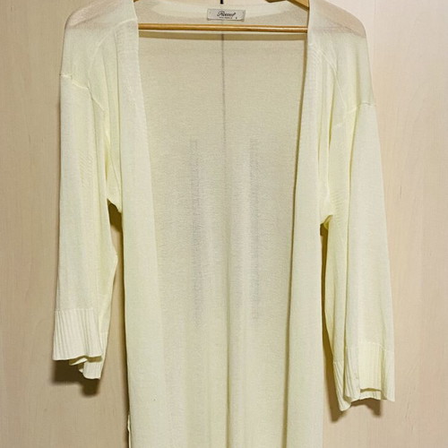 Rococo cardigan new, yellow, sizes S/M, 3/4 sleeve, long and airy