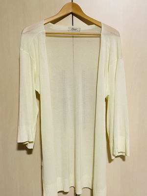 Rococo cardigan new, yellow, sizes S/M, 3/4 sleeve, long and airy