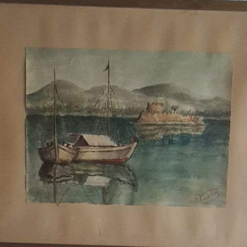 Oil painting on cardboard signed artwork like new