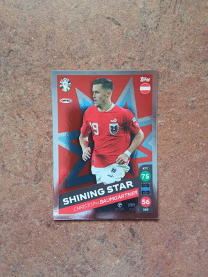 Topps Euro 2024 Match Attax Metal Shining Star κάρτα Christoph Baumgartner