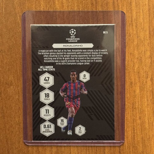 2025/26 Topps Match Attax Extra Ronaldinho Black Edge Edition card