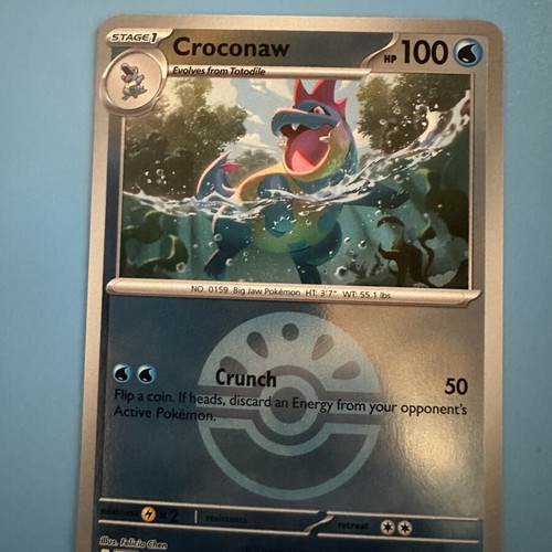 Croconaw Pokemon Card new condition
