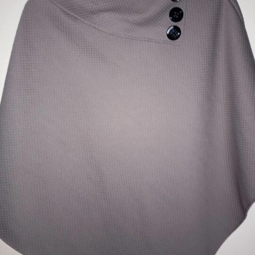 Women's poncho like new, gray, asymmetric with buttons