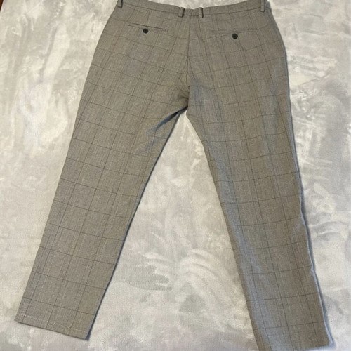 Zara pants gray with blue checkered pattern size 46 like new