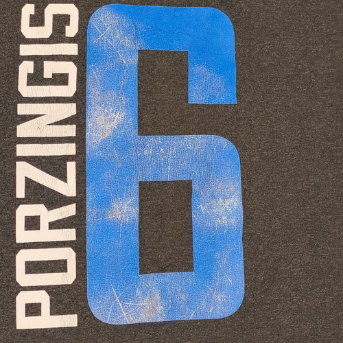 Majestic NBA New York Knicks Porzingis #6 T-Shirt used, men's XL grey