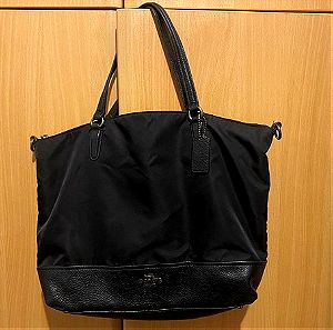 τσάντα γυναικεία Coach F57902 Nylon Satchel- Charcoal Gray Leather