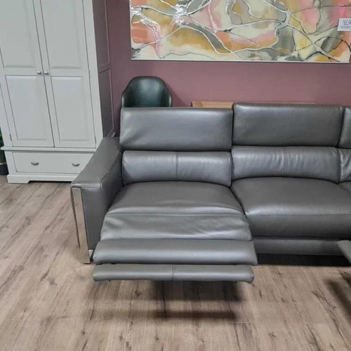 Torres designer gray corner sofa with electric relax mechanism new