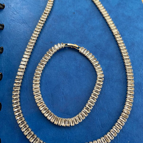 Jewelry set new, stainless steel, gray, 2 pieces