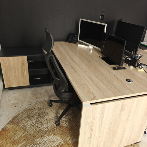 Project desks left and right, Sonoma - Grey shade