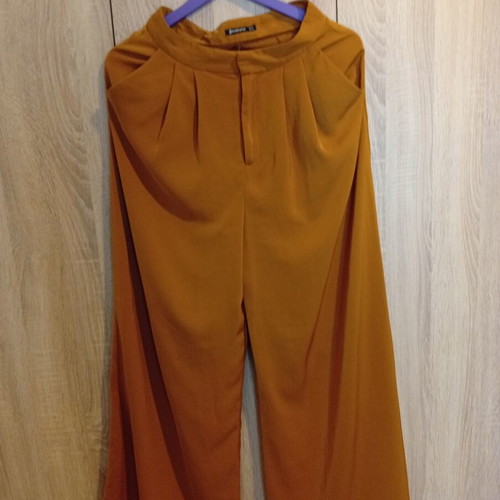 Stradivarius wide-leg pants, orange, size M