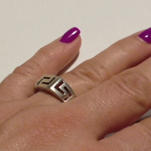 Silver ring 925 ancient Greek type meander, like new