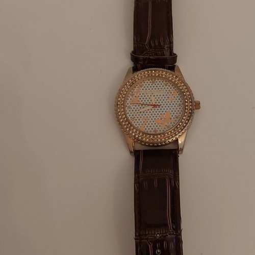 Ferendi women's watch used, brown leather strap, gold color
