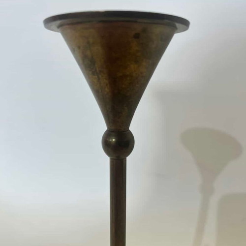 Vintage brass candlestick used 21.5x6 cm